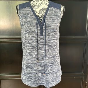 Jones New York Signature Blue Sleeveless Top Size L